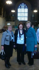 Sheila, Alice and Jenny pose for a photo in the House of Commons